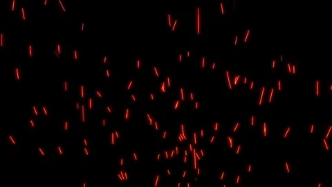 Realistic Fire Sparks and Burning Embers Rising on Black Background Vídeos de archivo 333625357