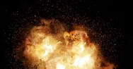 Realistic Fireball Explosion And Blasts With Luma Channel. Stock Footage