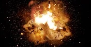 Realistic Fireball Explosion And Blasts With Luma Channel. Stock Footage