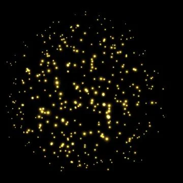Realistic firecracker exploding, vector yellow fireworks burst, festive blur 스톡 일러스트