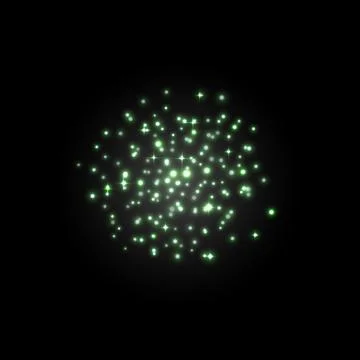 Realistic firecracker, fireworks exploding, vector green explosions, festive Stock Illustration