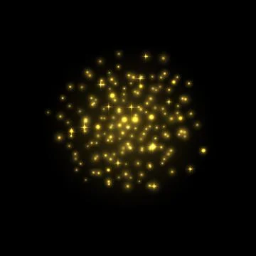 Realistic firecracker, fireworks exploding, vector yellow explosions, festive Illustrazione stock