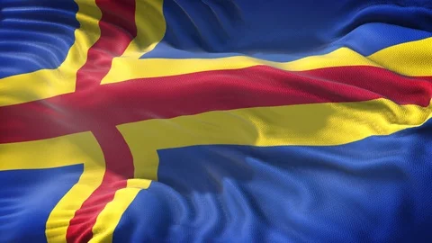 Realistic Flag of Aland Stock Footage 98218214