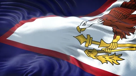 Realistic Flag of American Samoa Stock Footage 98220449