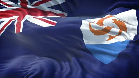 Realistic Flag of Anguilla Stock Footage 98220596