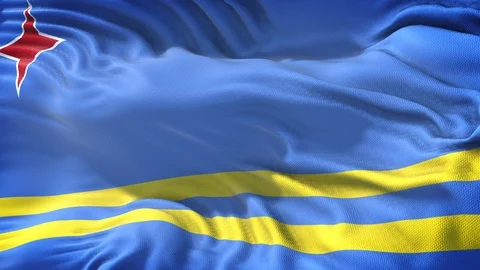 Realistic Flag of Aruba Stock Footage 98220929
