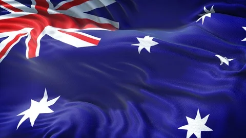 Realistic Flag of Australia Stock Footage 98336095