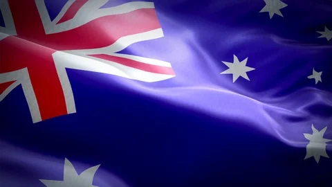 Realistic flag of Australia waving with highly detailed fabric texture Stock Footage 105065796
