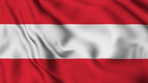 Realistic flag of Austria waving. 3d animation in loop mode. Stock Footage 122464638