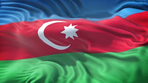 Realistic Flag of Azerbaijan Stock Footage 98335482