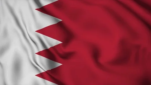 Realistic flag of Bahrain waving. 3d animation in loop mode. Video stock 122467418