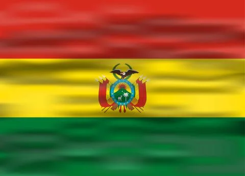 Realistic flag bolivia イラスト素材