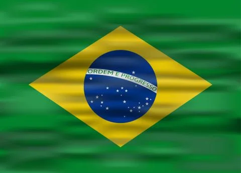 Realistic flag brazil Stock Illustration