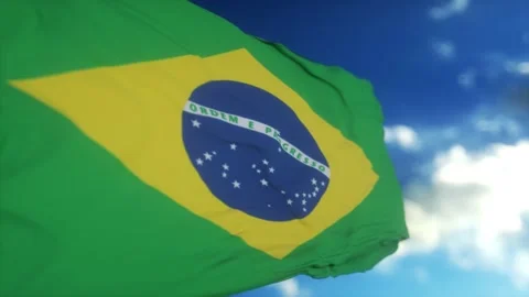 Realistic flag of Brazil waving in the w... | Stock Video | Pond5