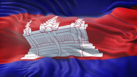 Realistic flag of Cambodia Stock Footage 98719715