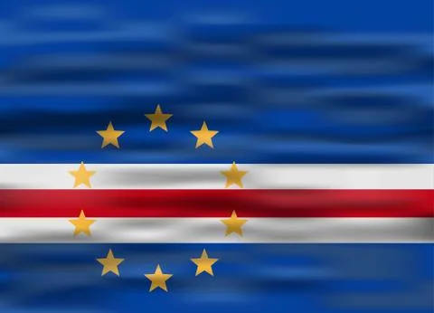 Realistic flag cape verde Stock Illustration