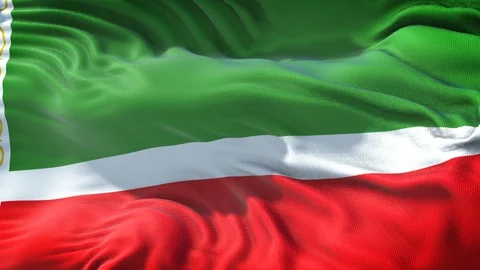 Realistic Flag of Chechen Republic Stock Footage 98720154