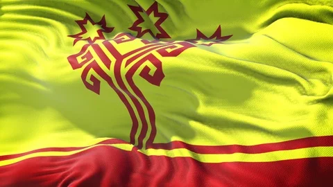 Realistic Flag of Chuvashia Stock Footage 98720556