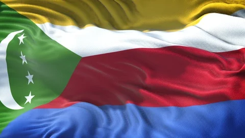 Realistic Flag of Comoros Stock Footage 98732577