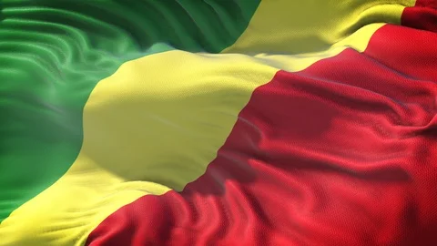Realistic Flag of Congo Republic Stock Footage 98732142
