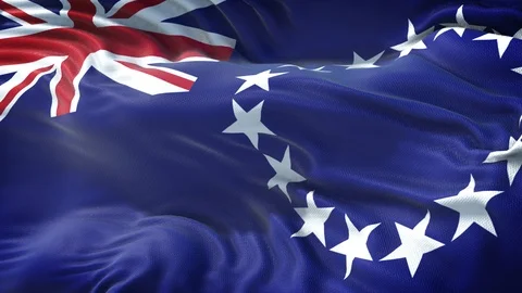 Realistic Flag of Cook Islands Stock Footage 98732809