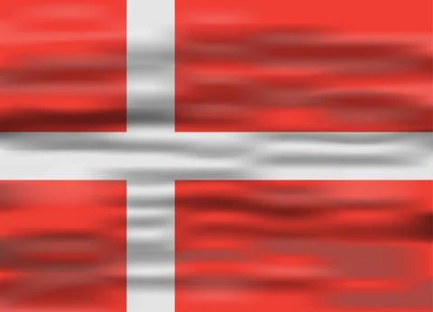 Realistic flag denmark Stock Illustration