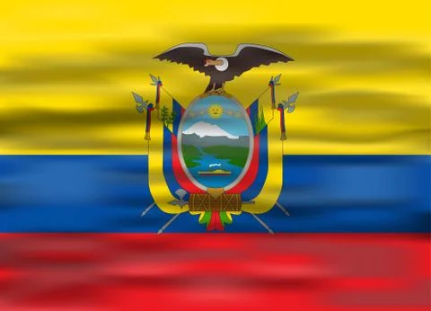 Realistic flag ecuador Illustrazione stock