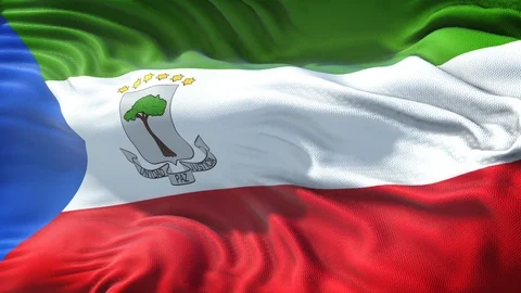 Realistic Flag of Equatorial Guinea Stock Footage 98895839