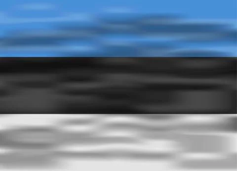 Realistic flag estonia イラスト素材