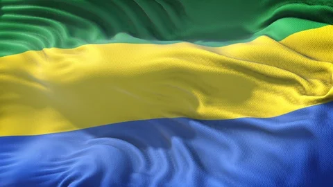 Realistic Flag of Gabon Loop Stock Footage 99285288