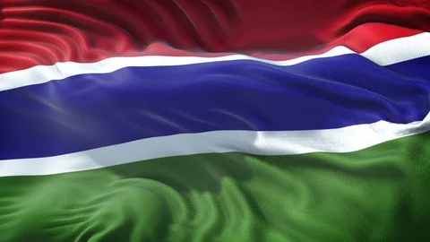 Realistic Flag of Gambia Loop Stock Footage 99285470