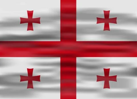 Realistic flag georgia Stock Illustration