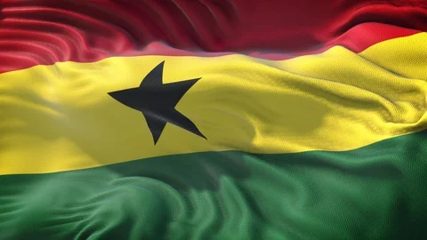 Realistic Flag of Ghana Loop Stock Footage 99285713