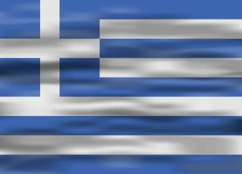 Realistic flag greece イラスト素材