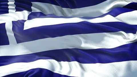 Realistic Flag of Greece Loop Stock Footage 99286756