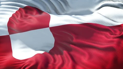 Realistic Flag of Greenland Loop Stock Footage 99287074