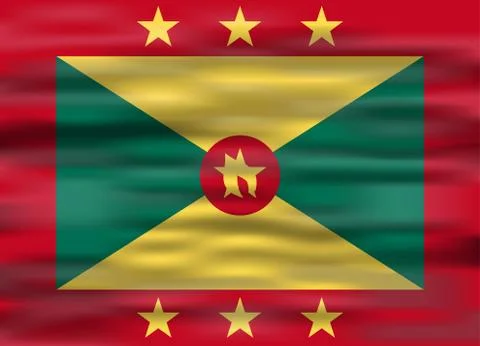 Realistic flag grenada イラスト素材