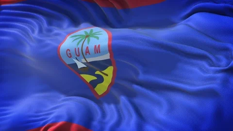 Realistic Flag of Guam Loop Stock Footage 99287440