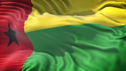 Realistic Flag of Guinea Bissau Loop Stock Footage 99288461