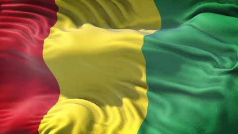 Realistic Flag of Guinea Loop Stock Footage 99288659