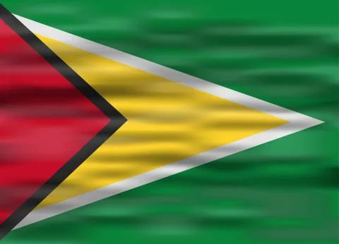 Realistic flag guyana Stock Illustration