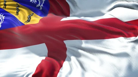 Realistic Flag of Herm Loop Stock Footage 99289450