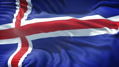 Realistic Flag of Iceland Loop Stock Footage 99931500