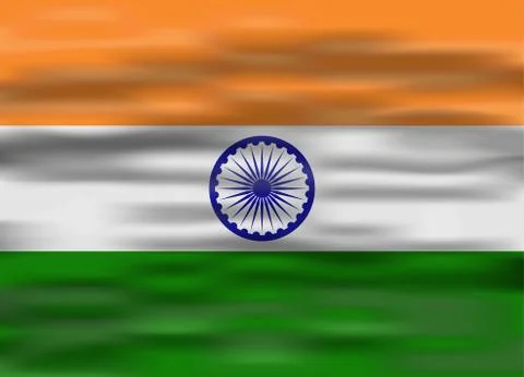 Realistic flag india イラスト素材