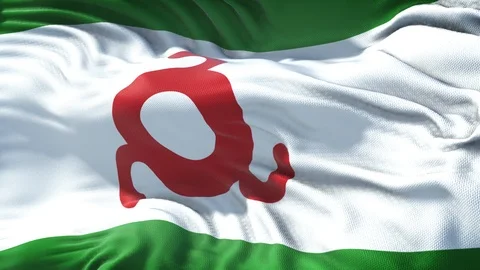 Realistic Flag of Ingushetia Loop Stock Footage 99932708