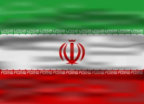 Realistic flag iran 스톡 일러스트