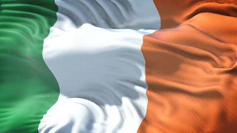 Realistic Flag of Ireland Loop Stock Footage 99933335