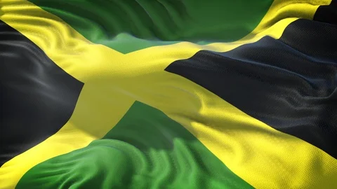 Realistic Flag of Jamaica Loop Stock Footage 99934261