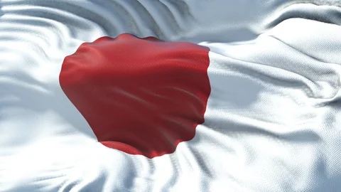 Realistic Flag of Japan Loop Stock Footage 99934393