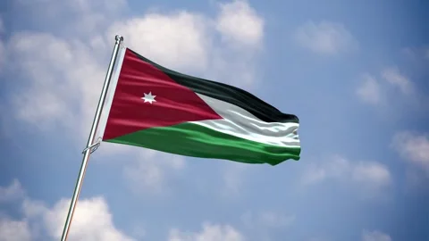 Realistic Flag JORDAN Stock Footage 343595799